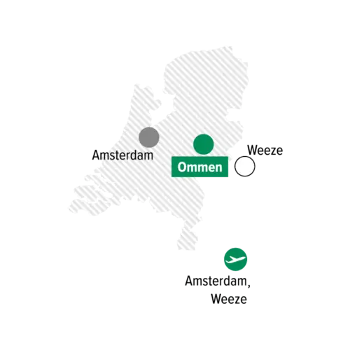 Karte von den Niederlanden mit den KOMM MIT - Standort